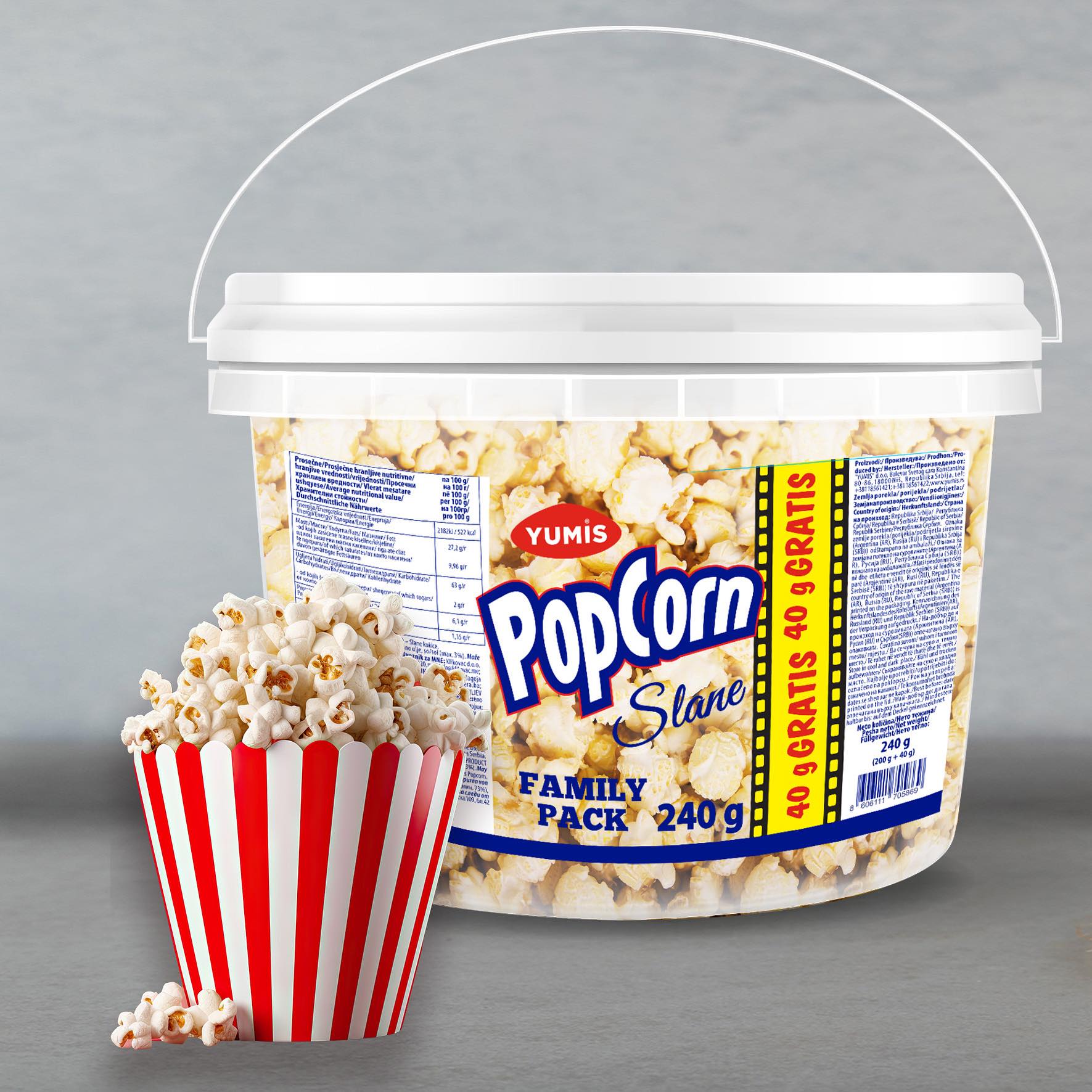 Popcorn salé expansé 200g + 40g YUMIS